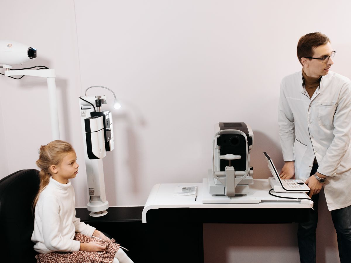 Young patient having an eye exam