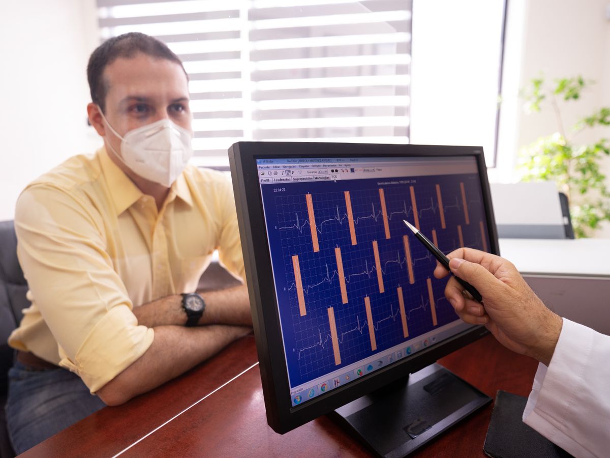 Doctor reviewing ECG results with a patient